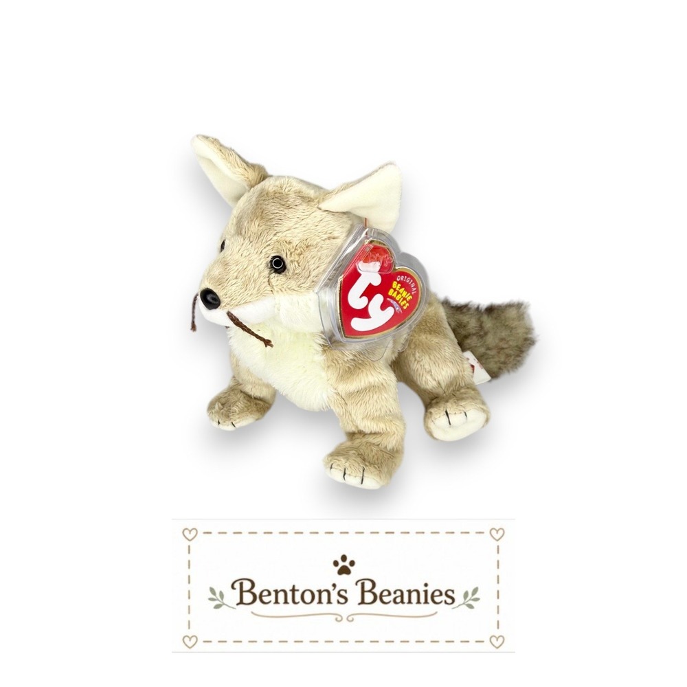 Slick the Fox Ty Beanie Baby | Beige Woodland Wanderer 🦊 | Mint Heart Tag ⭐